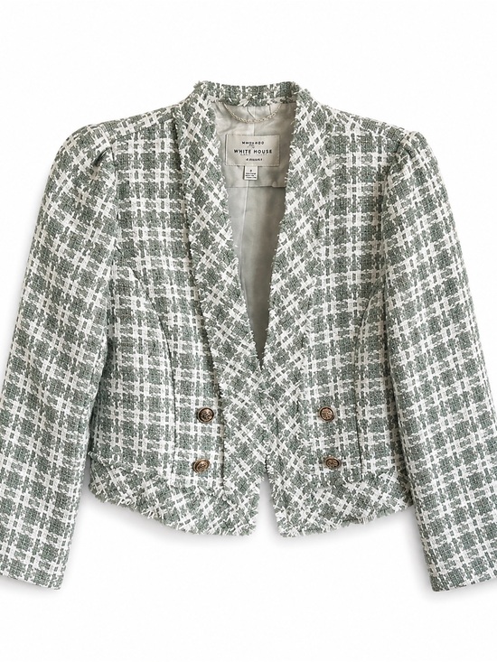 Haute Monde Jackets & Blazers - Haute Monde Mint Green Tweed Cropped Blazer NWT